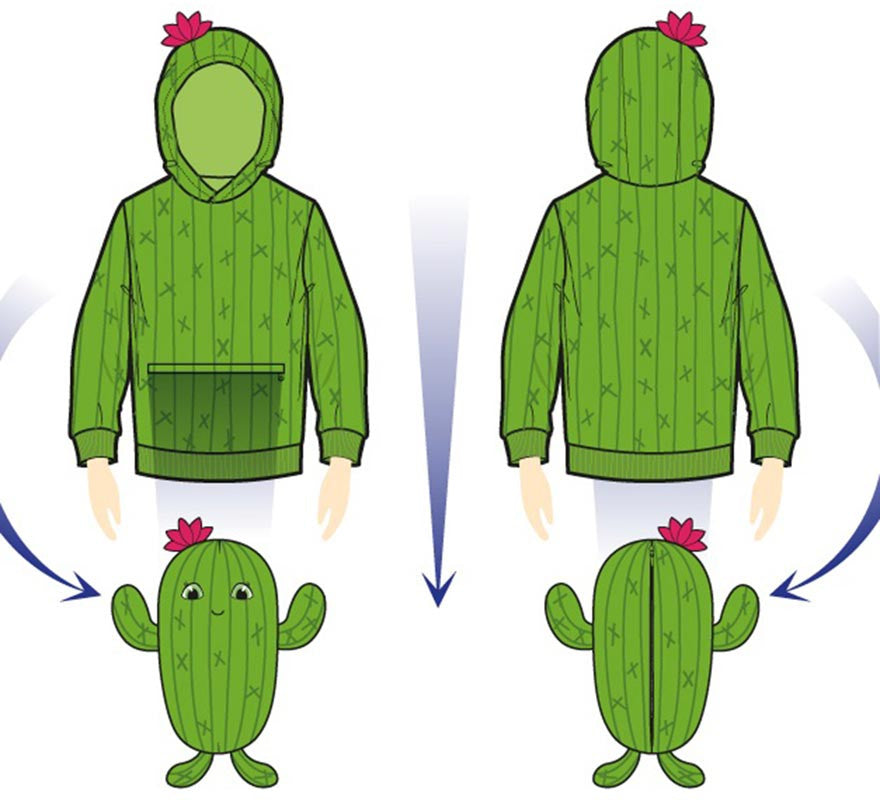Translation missing: pt-PT.Disfraz Sudadera Peluche Carmen Cactus para adulto