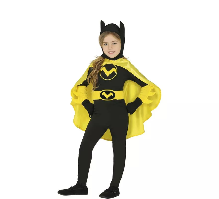 Translation missing: pt-PT.Disfraz Superheroína Negra y Amarilla para niña