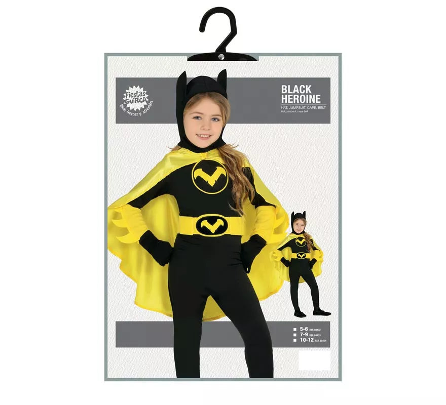 Translation missing: pt-PT.Disfraz Superheroína Negra y Amarilla para niña