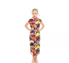 Fato de vestido chinês floral para meninas Shanghai Qipao