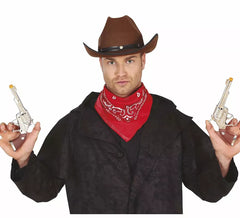 Duas pistolas Cowboy de 20 cm de comprimento