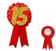 Cocktail vermelho e dourado com 15 cm de brilho de aniversário 15 cm
