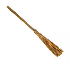 Mini vassoura de palha marrom de 60 cm