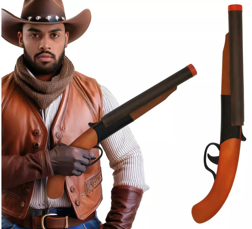 Escopeta con Retroceso de Vaquero de 50 cm de Plástico