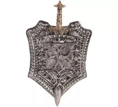 Escudo do Cavaleiro Medieval com Cruz e Espada 38x60 cm