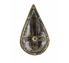Escudo medieval plástico efeito envelhecido 75x45 cm