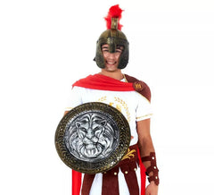 Escudo Medieval Leão Prateado 45 cm