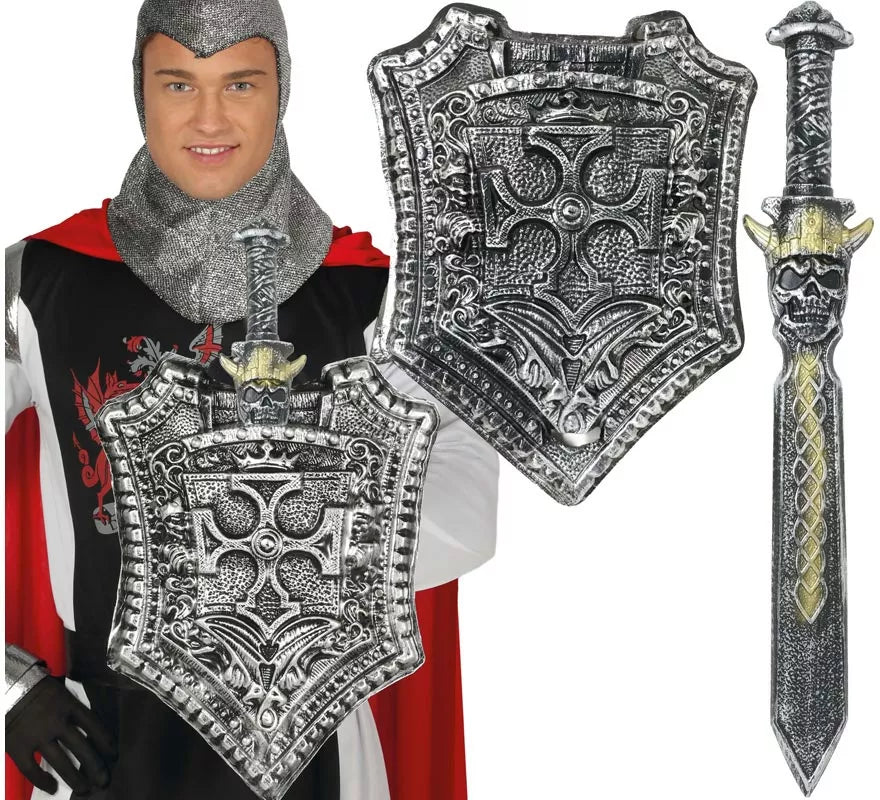 Translation missing: pt-PT.Escudo y Espada medieval de 48 y 59 cm