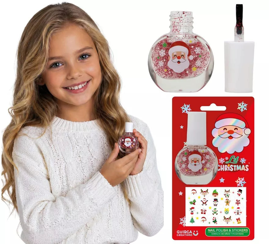 Translation missing: pt-PT.Esmalte de Uñas con Purpurina y Pegatinas Navideñas