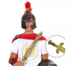 Brinquedo medieval espada dourada com efeito envelhecido 60 cm