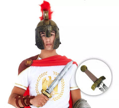 Espada medieval efeito envelhecido brinquedo prata 50 cm