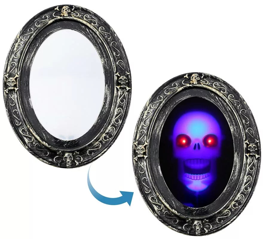 Translation missing: pt-PT.Espejo Horror Calavera con Luz de 25x33x5 cm