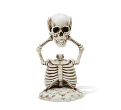 Cabeça de esqueleto decorativa com suporte de 37 cm