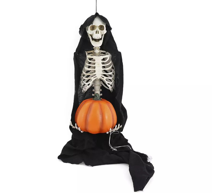 Translation missing: pt-PT.Esqueleto con Calabaza Luz y Sonido de 110 cm