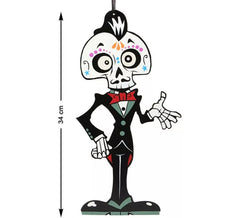 Dia esqueleto dos mortos para decoração 34x17 cm