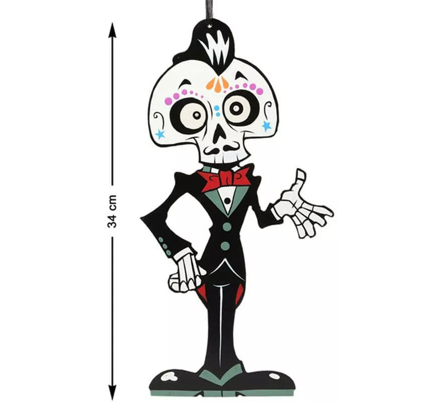 Translation missing: pt-PT.Esqueleto Día de los Muertos para decoración 34x17 cm