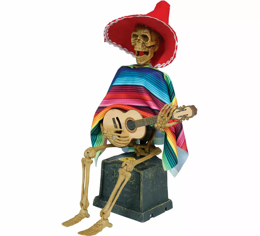 Translation missing: pt-PT.Esqueleto Mexicano con Luz, Sonido y Movimiento de 32x10 cm