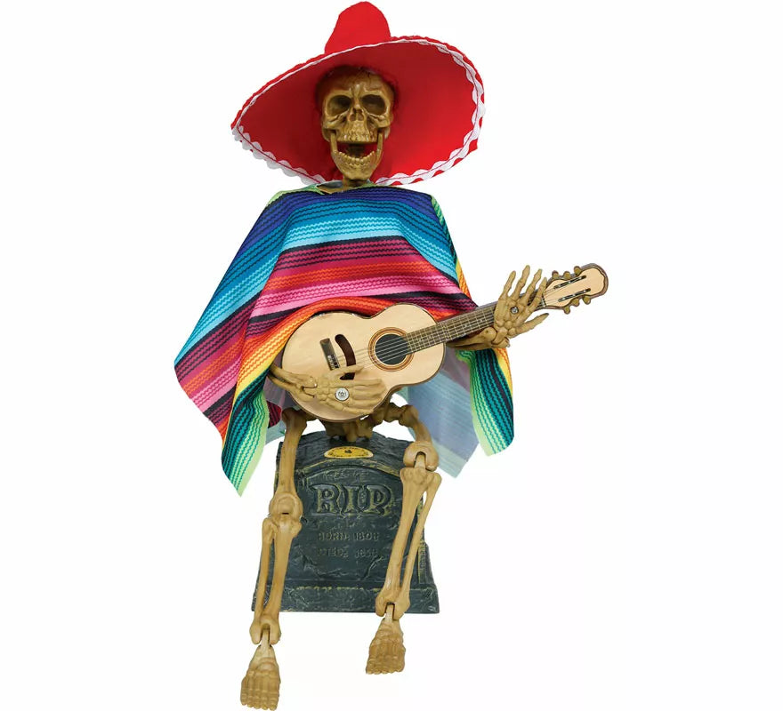 Translation missing: pt-PT.Esqueleto Mexicano con Luz, Sonido y Movimiento de 32x10 cm