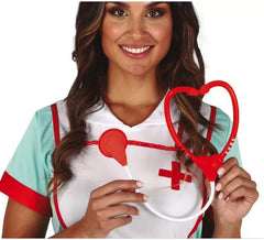 Estetoscópio vermelho e branco