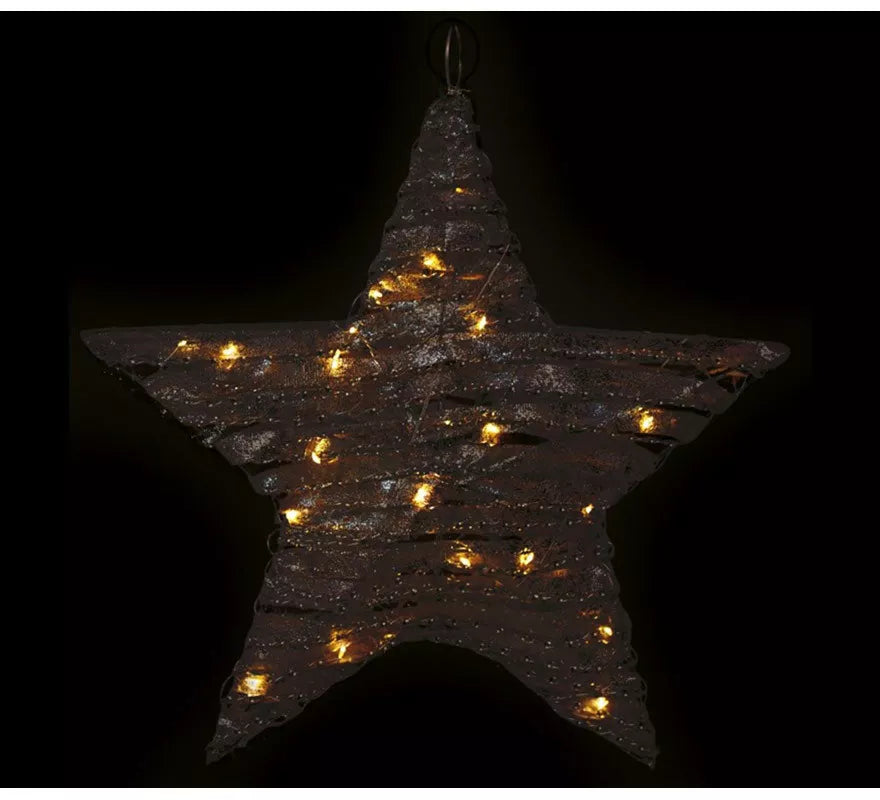Translation missing: pt-PT.Estrella de 20 Led de Tela a Pilas de 30 cm
