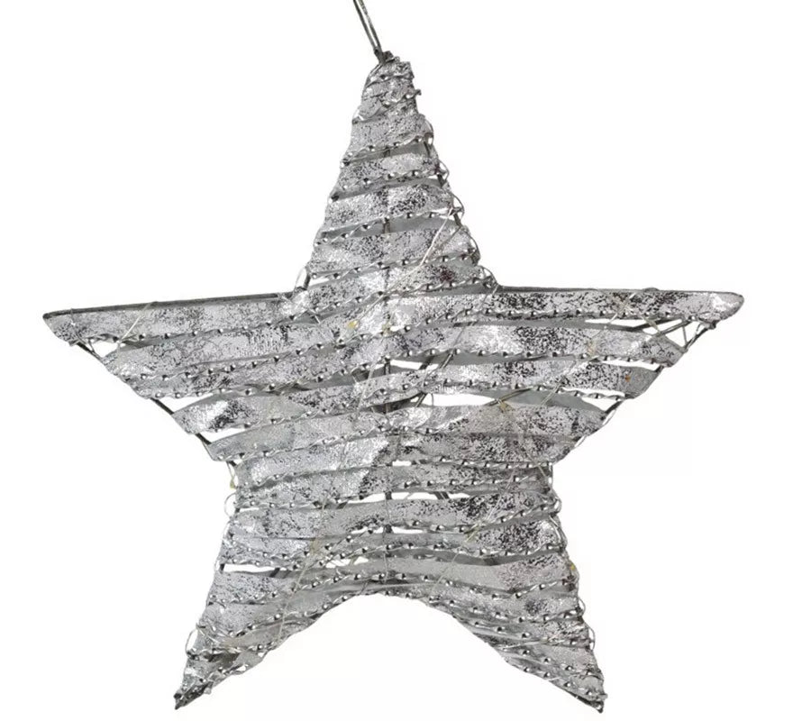 Estrella de 30 Led de Tela a Pilas de 40 cm