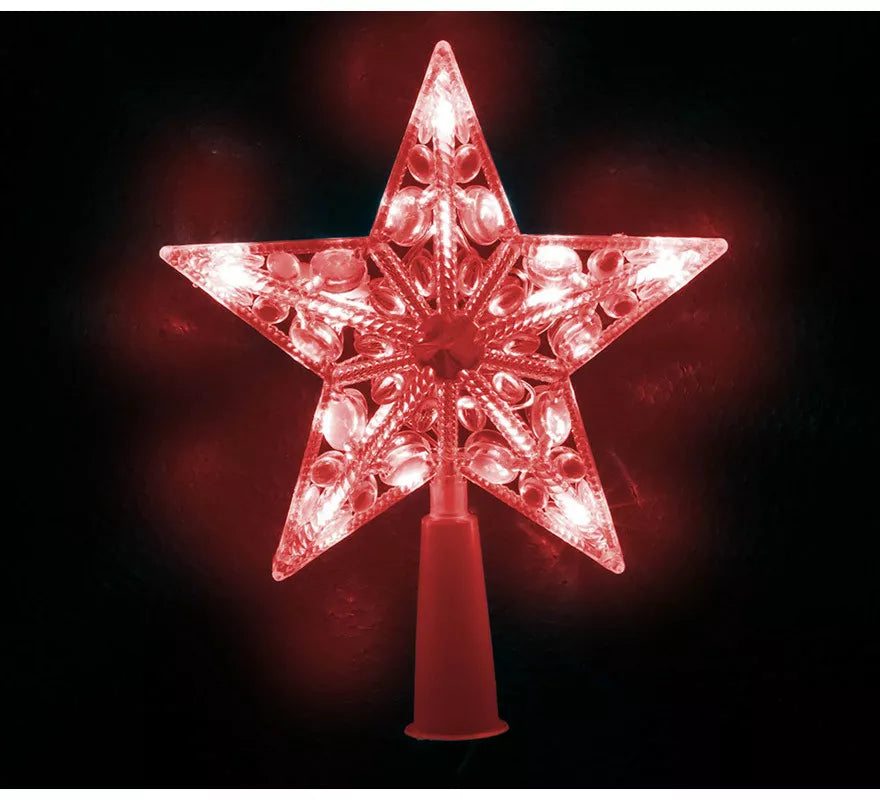 Translation missing: pt-PT.Estrella de Árbol de Remate de 10 Led Rojo con Pilas