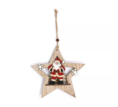 Estrela de Papai Noel Madeira 18 cm