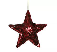 Estrela de Sequin Vermelha 20 cm