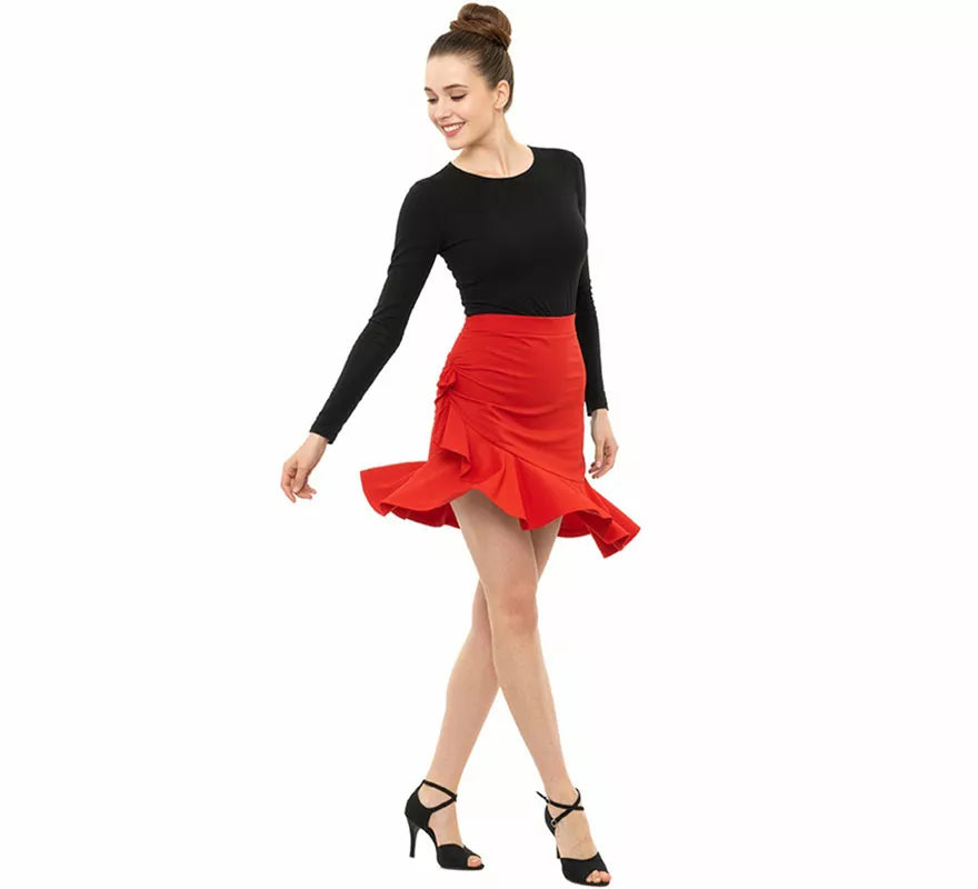 Translation missing: pt-PT.Falda Baile Asimétrica roja para mujer
