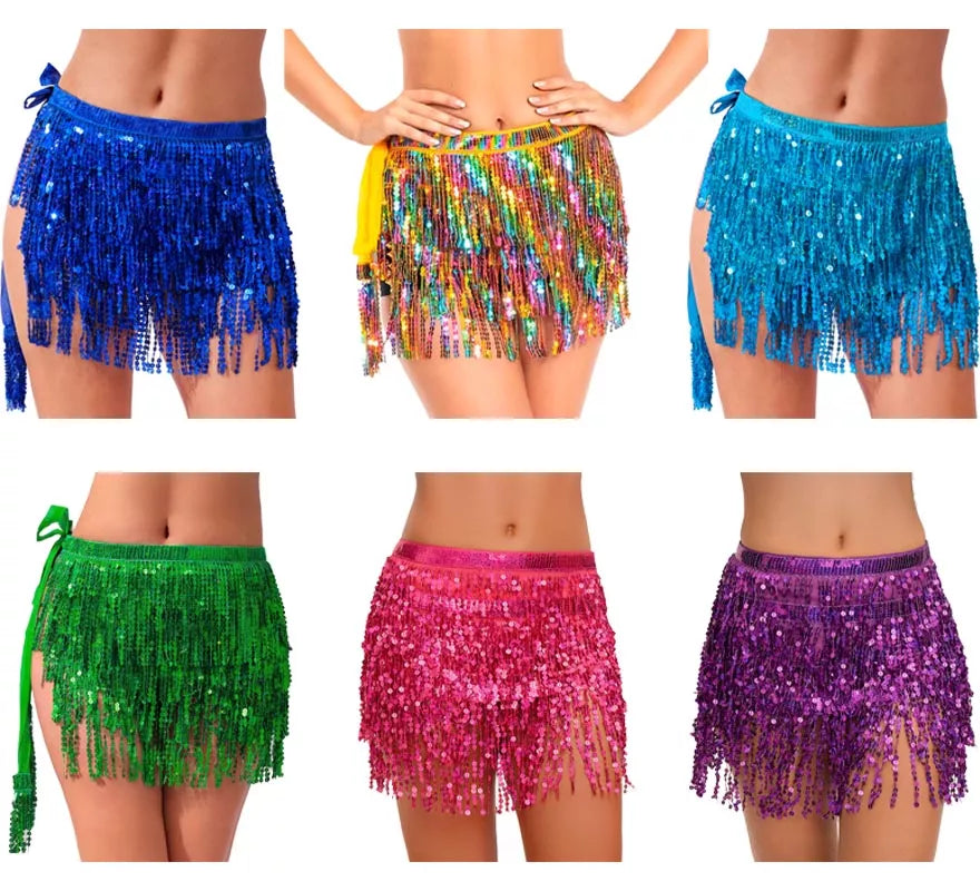 Translation missing: pt-PT.Falda con Lentejuelas y Flecos en varios colores para mujer