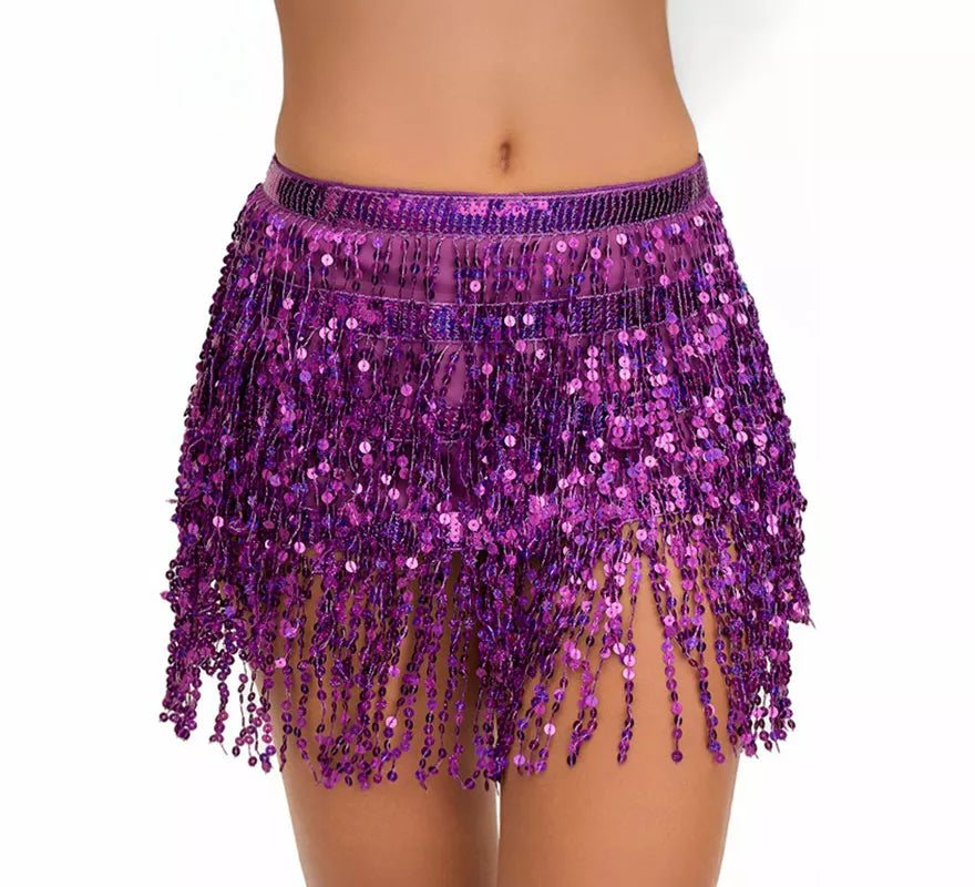Translation missing: pt-PT.Falda con Lentejuelas y Flecos en varios colores para mujer