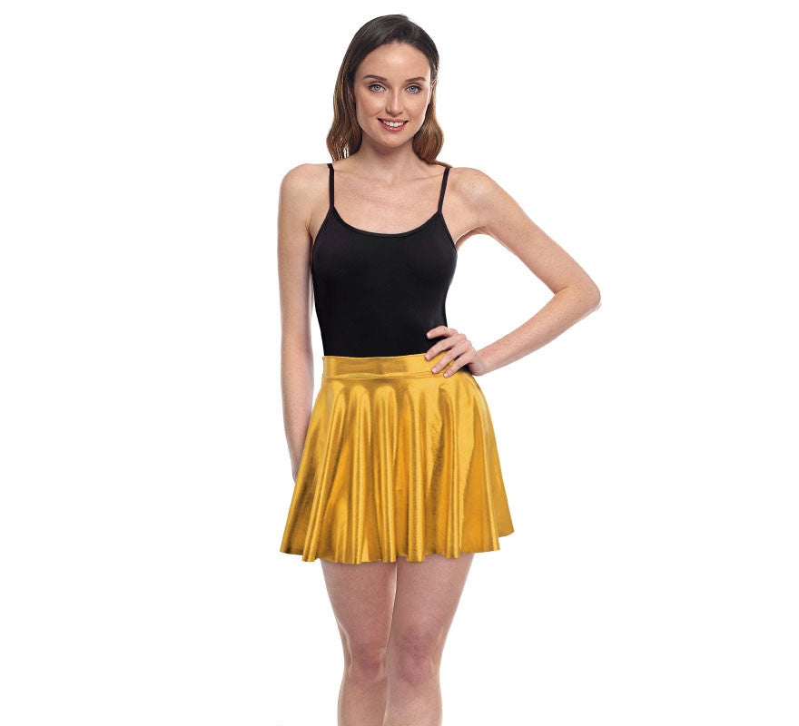 Falda de Vuelo dorada para mujer