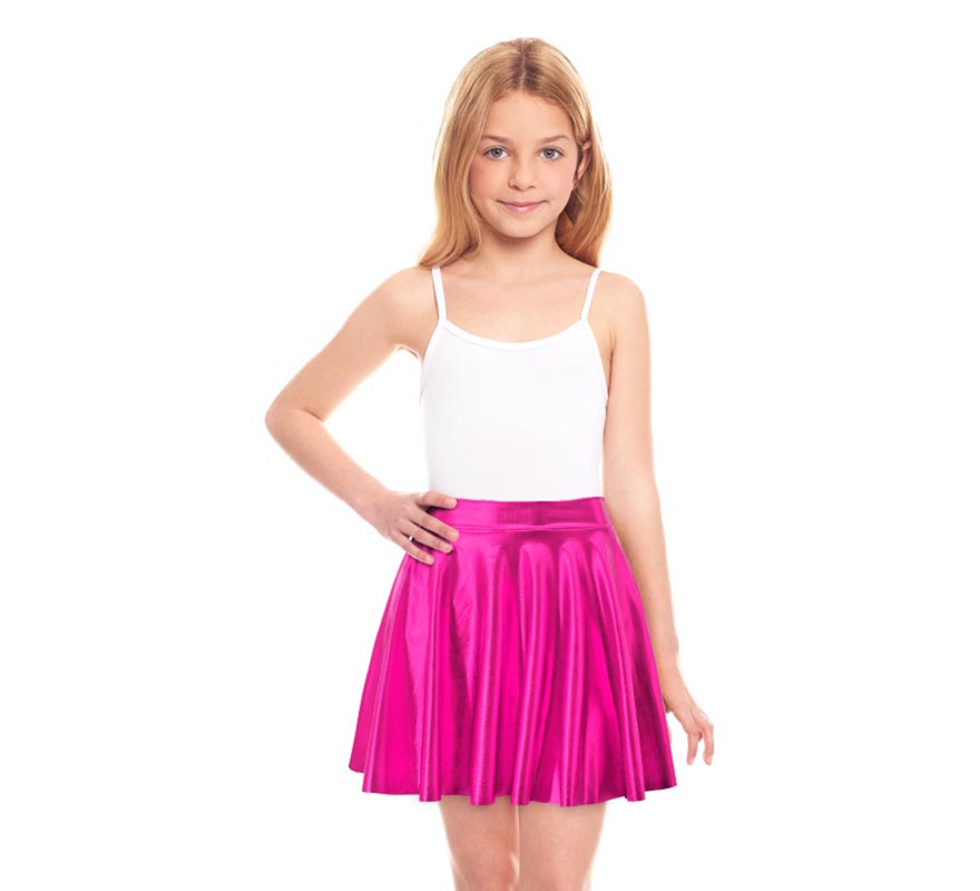 Translation missing: pt-PT.Falda de Vuelo fucsia metalizada para niña