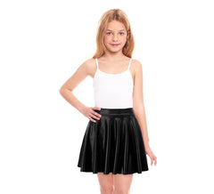 Saia voadora preta metalizada para menina