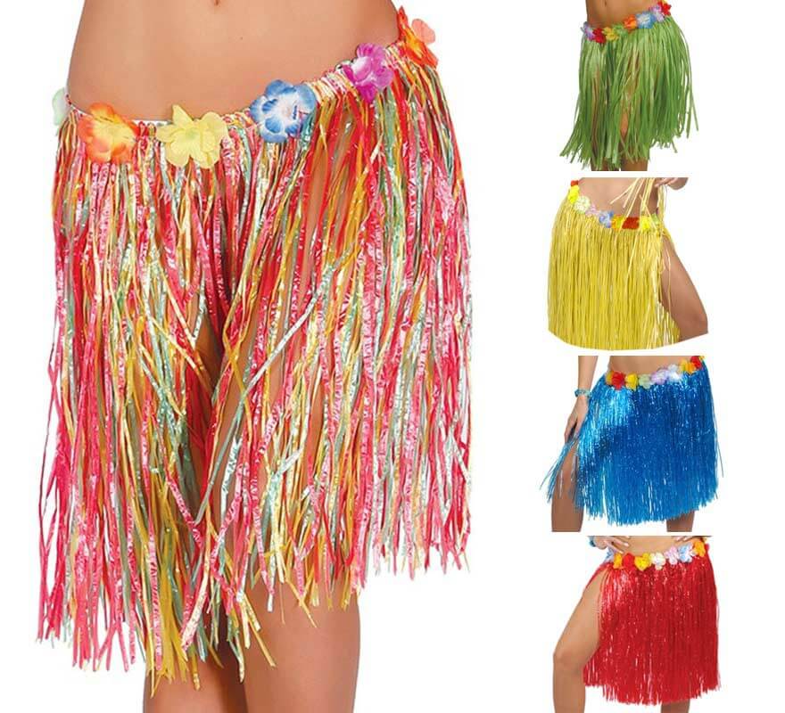 Translation missing: pt-PT.Falda Hawaiana con Flores en varios colores 50 cm
