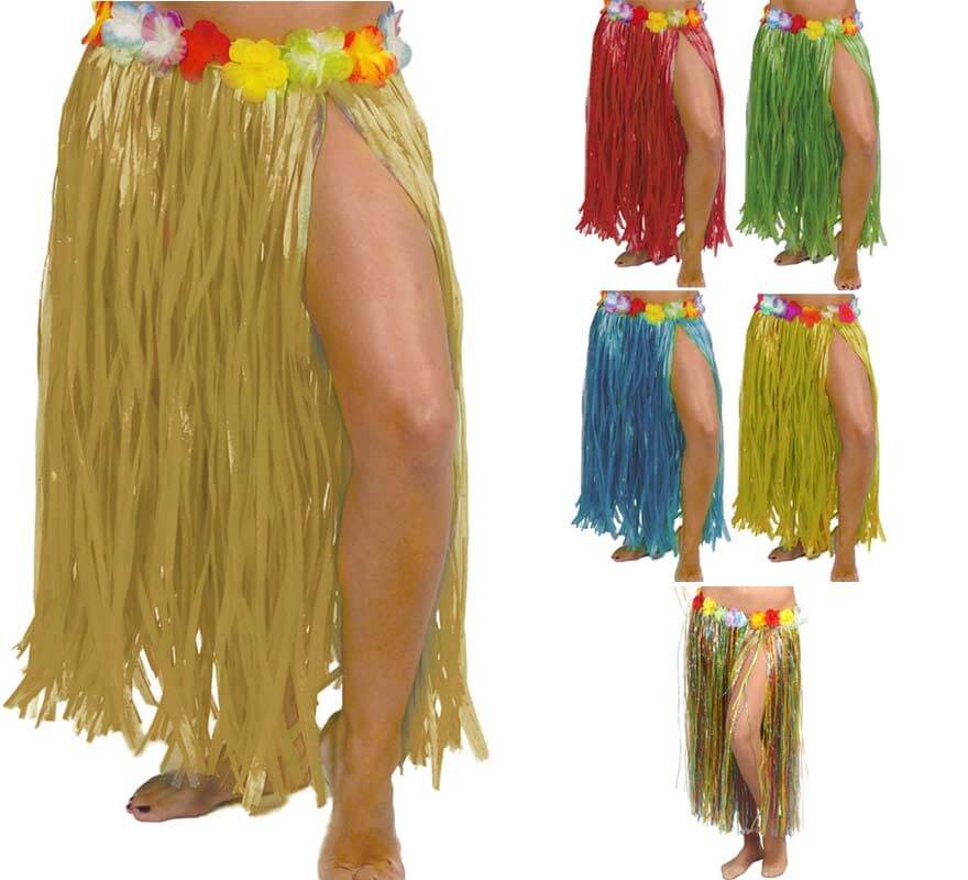 Translation missing: pt-PT.Falda Hawaiana con Flores en varios colores 75 cm
