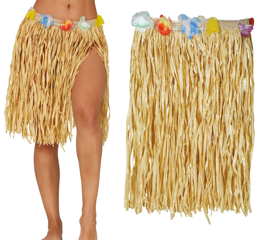 Translation missing: pt-PT.Falda Hawaiana de paja de 40 cm adulta