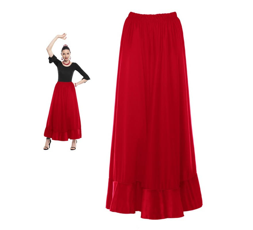 Translation missing: pt-PT.Falda Sevillana de Ensayo roja para mujer