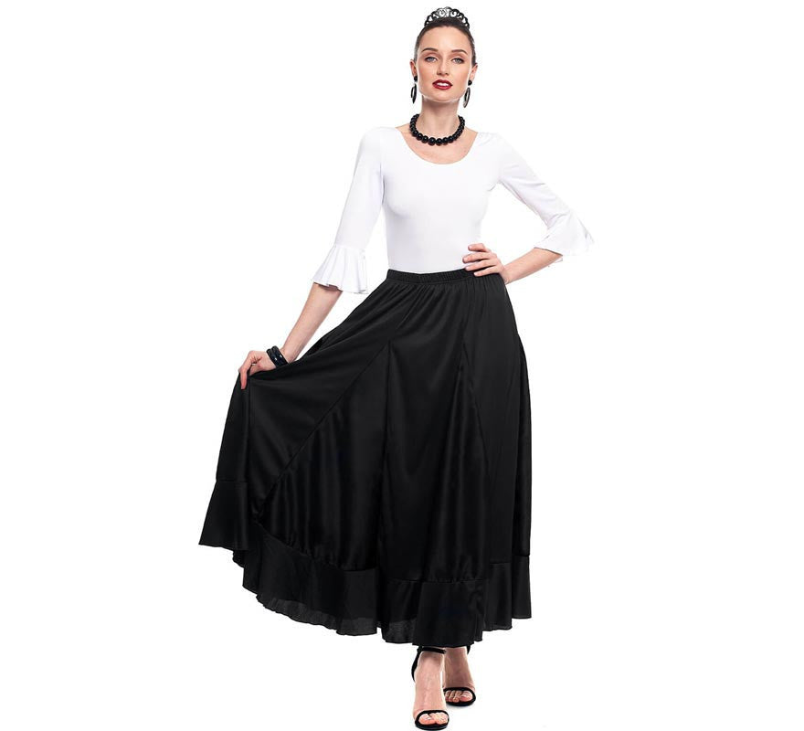 Translation missing: pt-PT.Falda Sevillana de Quillas negro para mujer