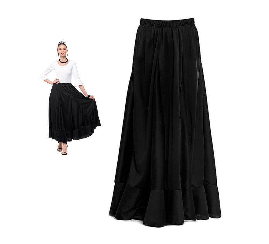 Translation missing: pt-PT.Falda Sevillana de Quillas negro para mujer