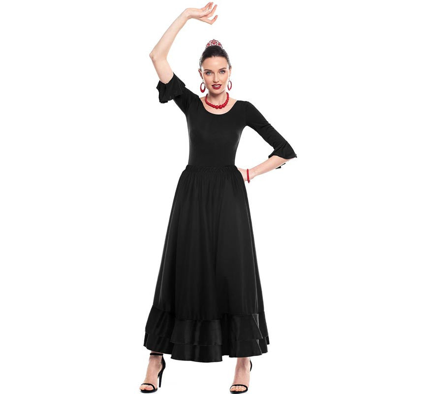 Translation missing: pt-PT.Falda Sevillana doble Volante negro para mujer