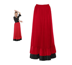 Saia sevillana duplo folho vermelho e preto para menina