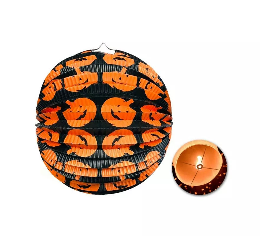 Translation missing: pt-PT.Farol Calabaza Calabazas felices con soporte de 22x25 cm