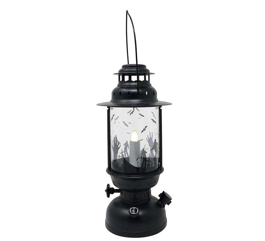 Translation missing: pt-PT.Farol Negro con Vela con Luz de 30 cm