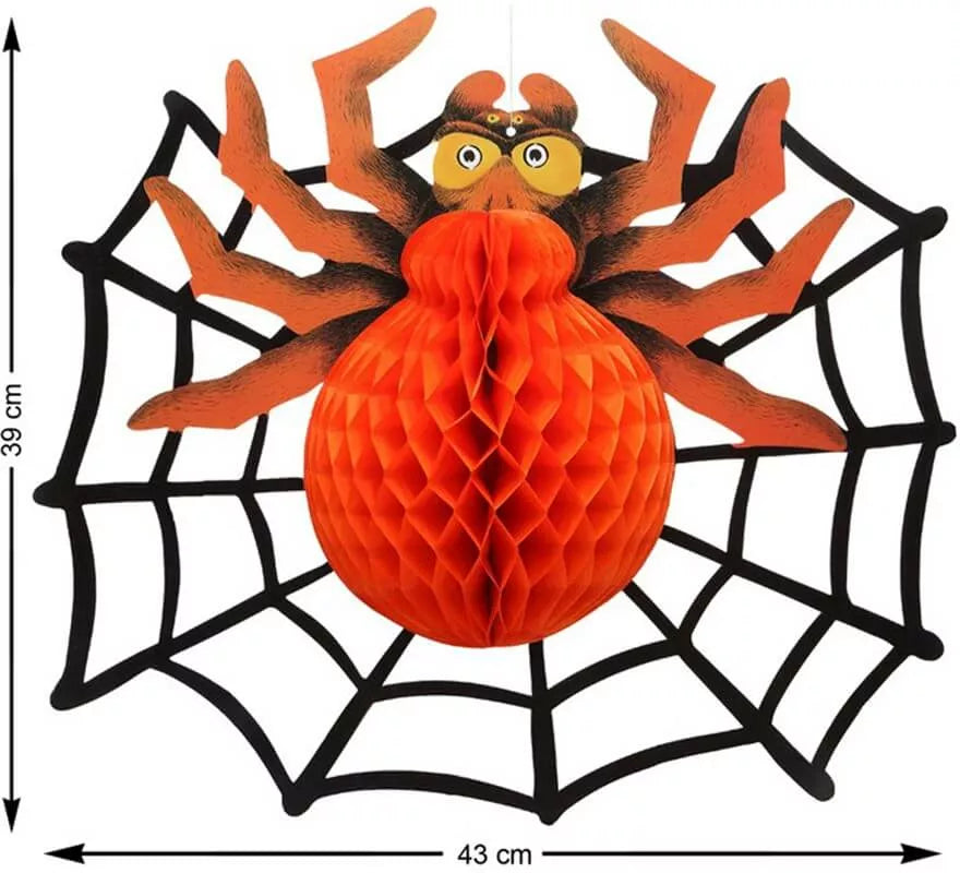 Farolillo con Araña y Telaraña 43X39 cm