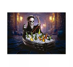 Caixão com Caveira da Morte em Geladeira Inflável 100x35 cm