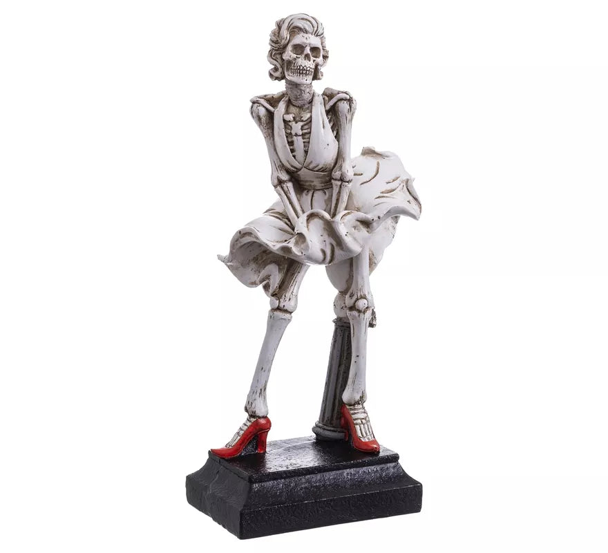 Figura de Esqueleto con Vestido blanco de 15,2x11,5x31 cm
