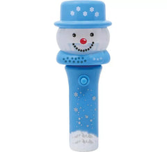 Figura de boneco de neve com varinha e luz 13 cm