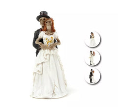 Figura de esqueleto de resina dos noivos em diversos modelos de 3,5x9,8x5 cm