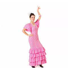 Fato de flamenco rosa para mulheres